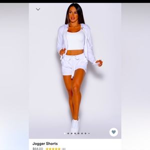 BOMBSHELL WHITE JOGGER SHORTS